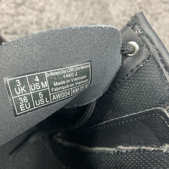 Dr Martens 1460 J Women’s Size 5 Black Classic Leather Side Zip Combat Boots - Picture 8 of 8